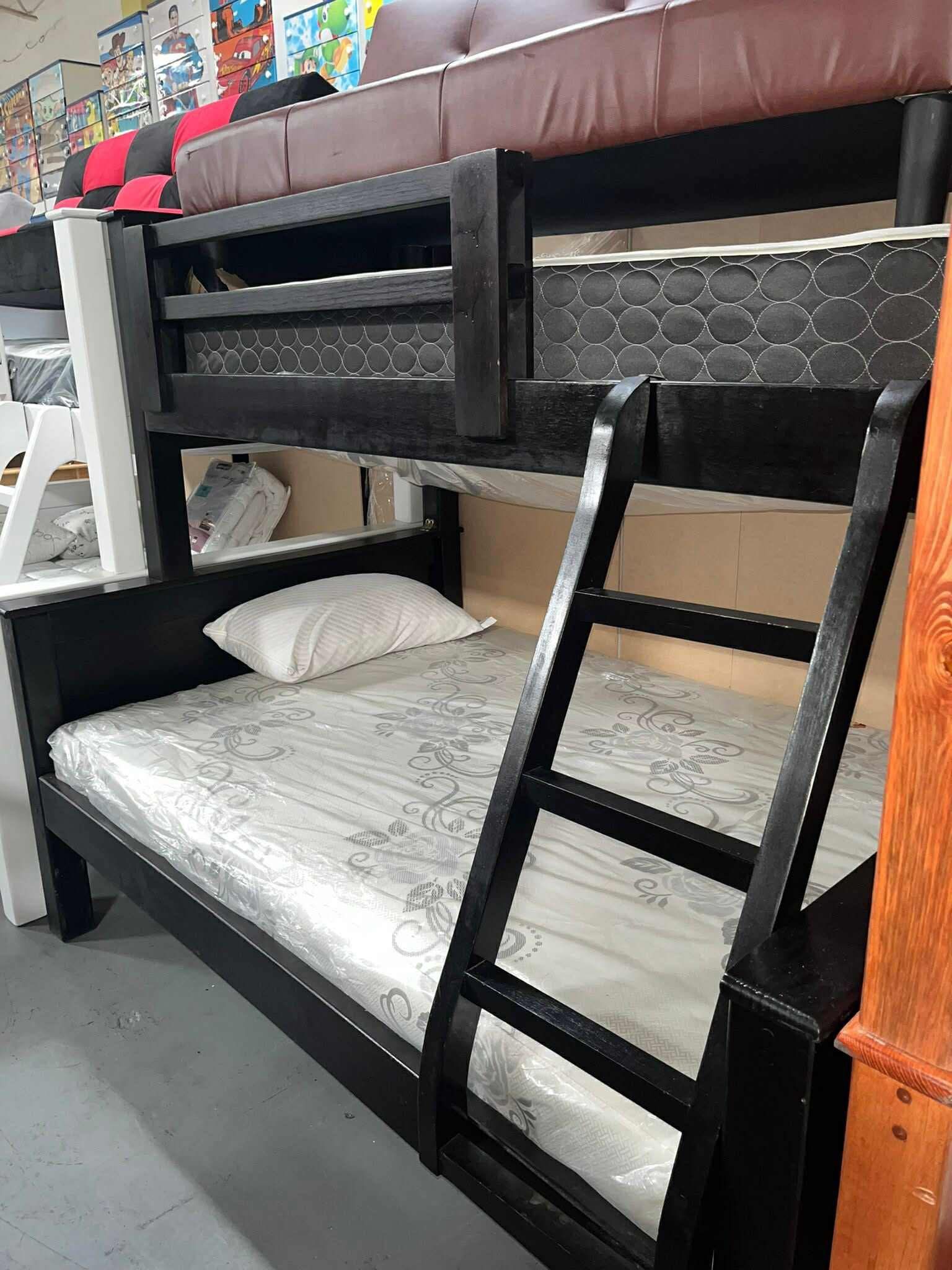 Litera de madera para colchón grande de 135 Ardoz | Muebles Noel Litera Nueva Con Colchones