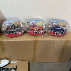 Disney Store Cars Lightning McQueen Mater Doc Hudson Talking Toys NEW IN BOX Set