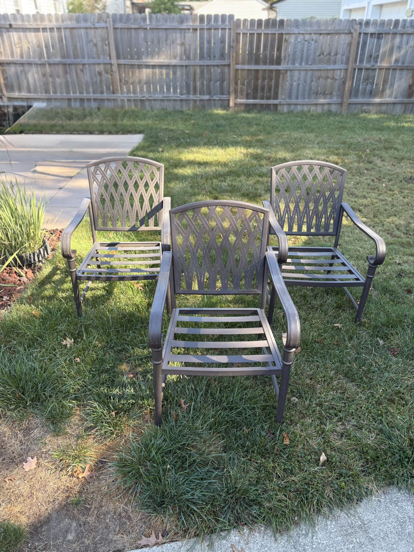 3 Outdoor Metal Chairs
