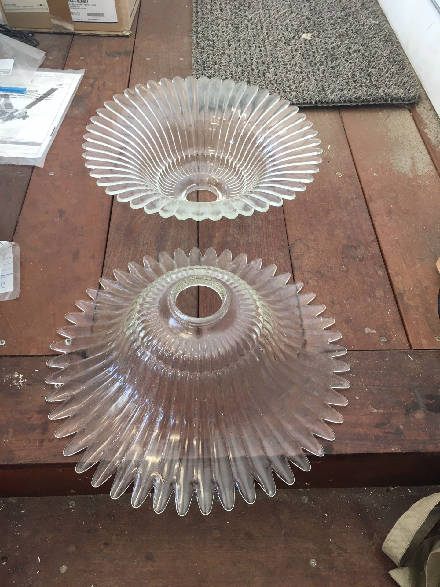 2 Vintage Glass Lampshades