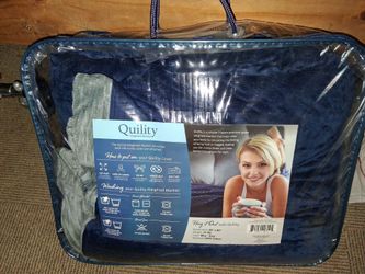 Quility Weighted Blanket 25 lbs Blue Grey