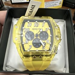 NEW Invicta S1 Rally Kinesia Anatomic Yellow 47mm Chronograph Watch 45482 + Box