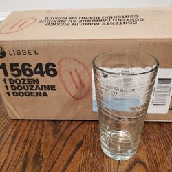 NEW NIB Libbey Glassware 15646 Casual Cooler Waves Duratuff Glass, 20 oz Lot of 11 Kitchen Bar Clear