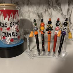 Halloween cup set with five beaded pens