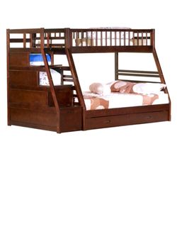 Merlin espresso staircase bunk bed