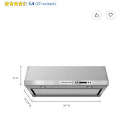 New KitchenAid Range Hood 30”