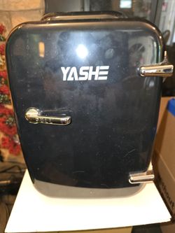 YASHE Mini Fridge 4 Liter for Cosmetics 6 Cans 220V AC/12V DC Cool and Warm