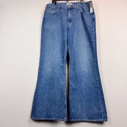 NWT Hudson Jeans Mens Size 38 Hendrix Flare Rail Striped Wide Leg Denim MSRP$285
