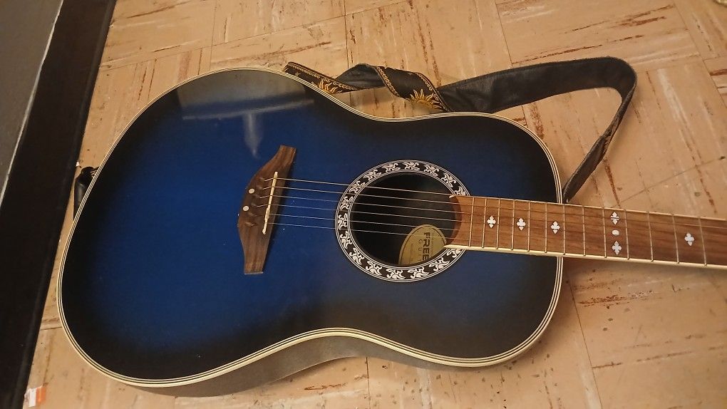  Acoustic Guitar Freeman BLUE (As Is) NOVATION 