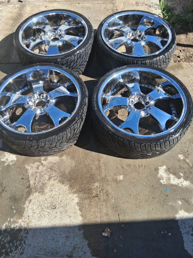 Full. Square Rims 24 Inch Chrome Rims (FULL SET) for Sale in Los Angeles, CA - OfferUp