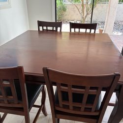 Bar Height, Dining Table And Chairs
