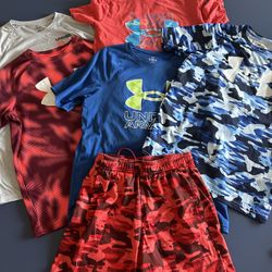 Assorted Under Armor T Shirts (5) And I Pair Of Shorts