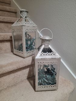 Glitter lanterns, christmas decor, wedding decor