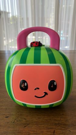CoComelon Melon Toy Case & Snack Box with Blue Divider Tray (6x6x3)