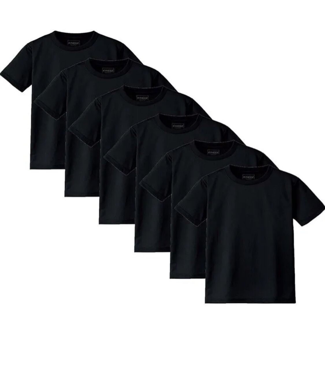 Kymoza Men's Size XXL Heavy Cotton Black T-Shirt 6 Pack
