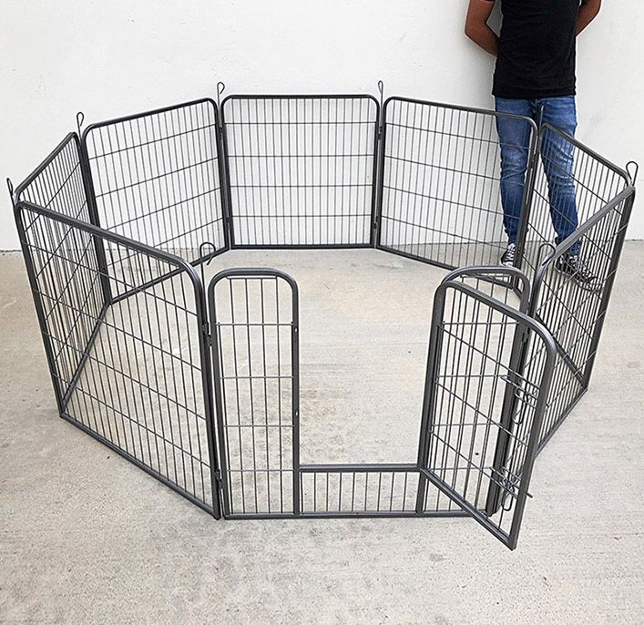 (Brand New) $100 Heavy Duty 8-Panel Dog Playpen, Each Panel 32” Tall X 32” Wide Pet Exercise Fence Crate Kennel Gate 