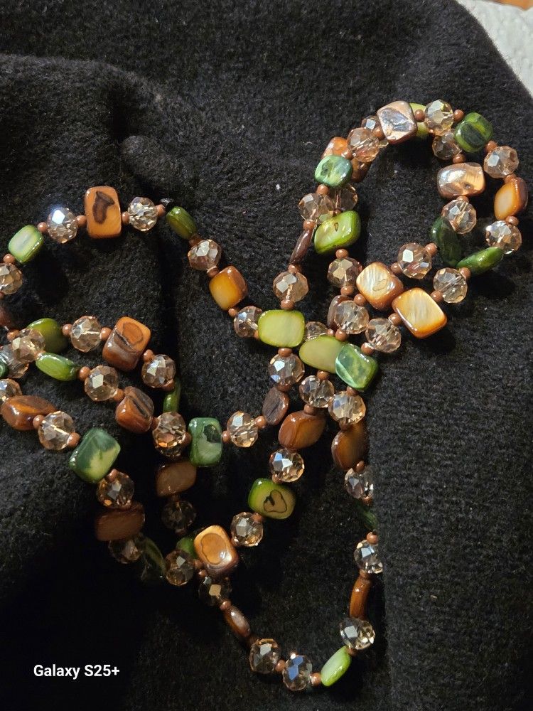 beaded necklace 38" long