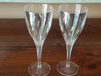 Two Mikasa Etched Toasting Wedding Glasses
