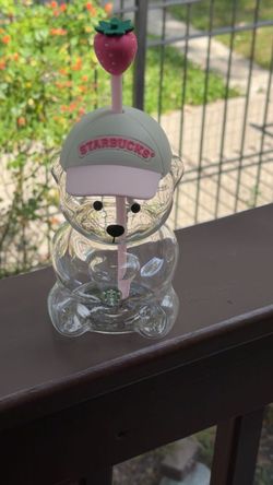 Starbucks Pink Bearista Glass Cold Cup