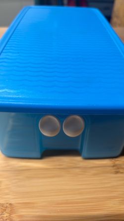 Tupperware Blue Plastic Storage Box with Lid