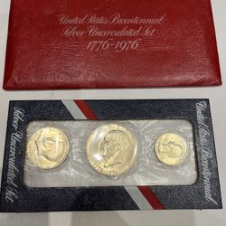 US Mint 3 Coin Bicentennial Silver Proof Set-S Mint