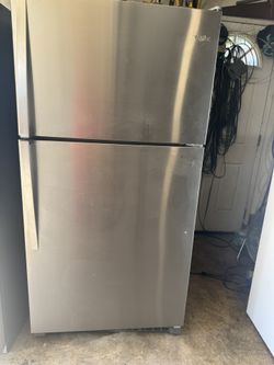 New Condition Stainless Steel Whirlpool Top Freezer Refrigerator