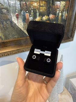 10K White Gold Blue Sapphire Earrings Perfect Gift 🎁 