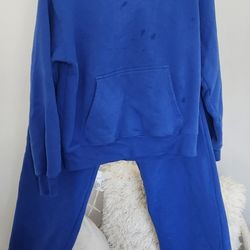 Aritzia Royal Blue Sweatfleece Sweatshirt And Pants