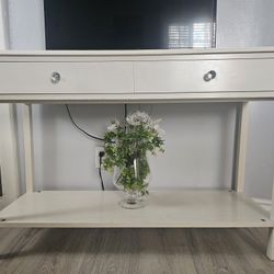 White TV Stand. 