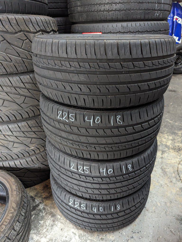 (4) SLIGHTLY USED TIRES 225/40/18 WITH EXCELLENT TREAD!