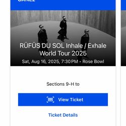 2 Rüfüs Du Sol Tickets - Rose Bowl, Los Angeles