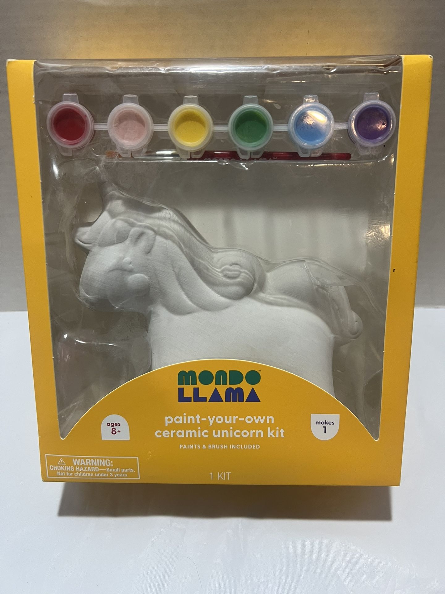 Mondo Llama Paint Your Own Ceramic Unicorn Kit With Paints & Brush Brand New