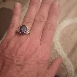 Blue/Purple Sapphire Oval Ring