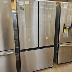 Counter Depth Refrigerator Samsung Bespoke 36 Inch Wide Stainless Steel Panels Included