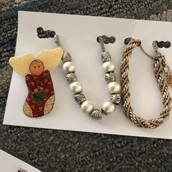 2 Bracelets And One Xmas Pin