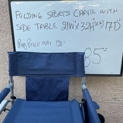 Folding Sport Chair With Side Table Silla Se Dobla Con Mesita Al Lado 