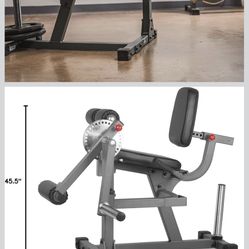 XMARK Heavy Duty Adjustable Rotary Leg Extension and Curl Machine Features A 12 Position Adjustable Thigh Pad and 20 Position Adjustable Press Arm