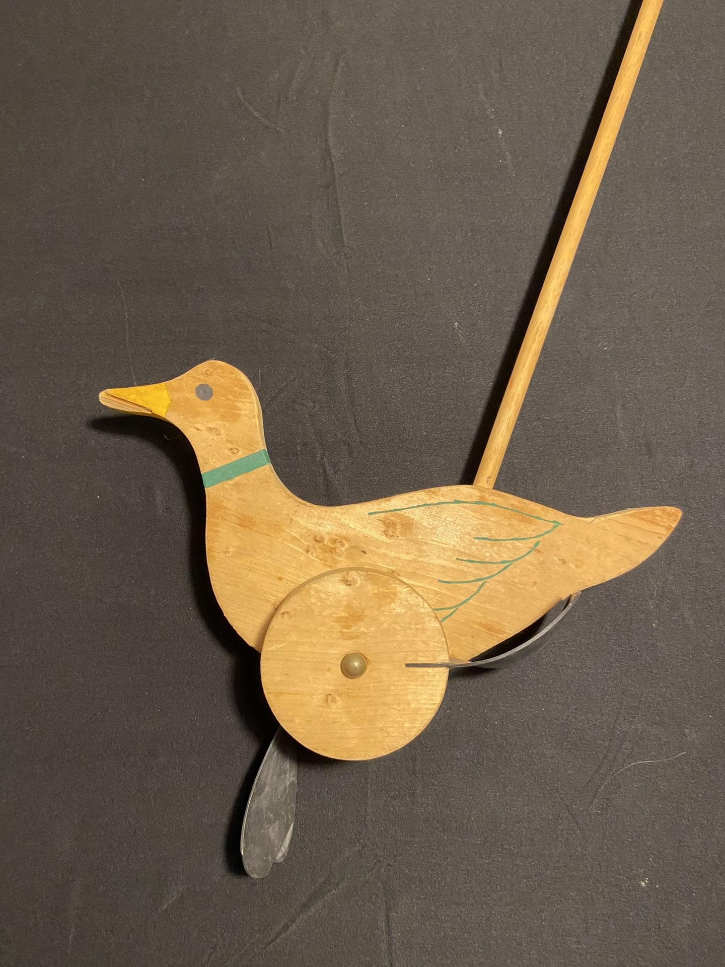 Vintage Antique Wood Duck Roll Push Toy The Feet Flap When It Rolls Very Old Toy 2 Available 20$ Each
