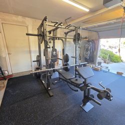 Vesta Smith Machine 1001 | Adj Bench W/ Leg Developer And Preacher Station |Gym Equipment | Fitness | Pulleys|🔴WEIGHTS AND BARBELL SOLD SEPARATELY 🔴