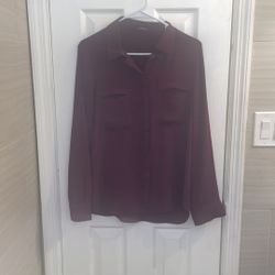 Ro & De purple sheer long sleeve button down size Medium