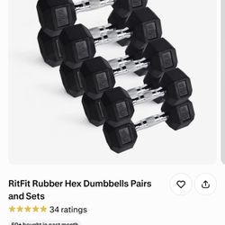 RitFit 420 Lbs Dumbbells Set No Rack Brand New.