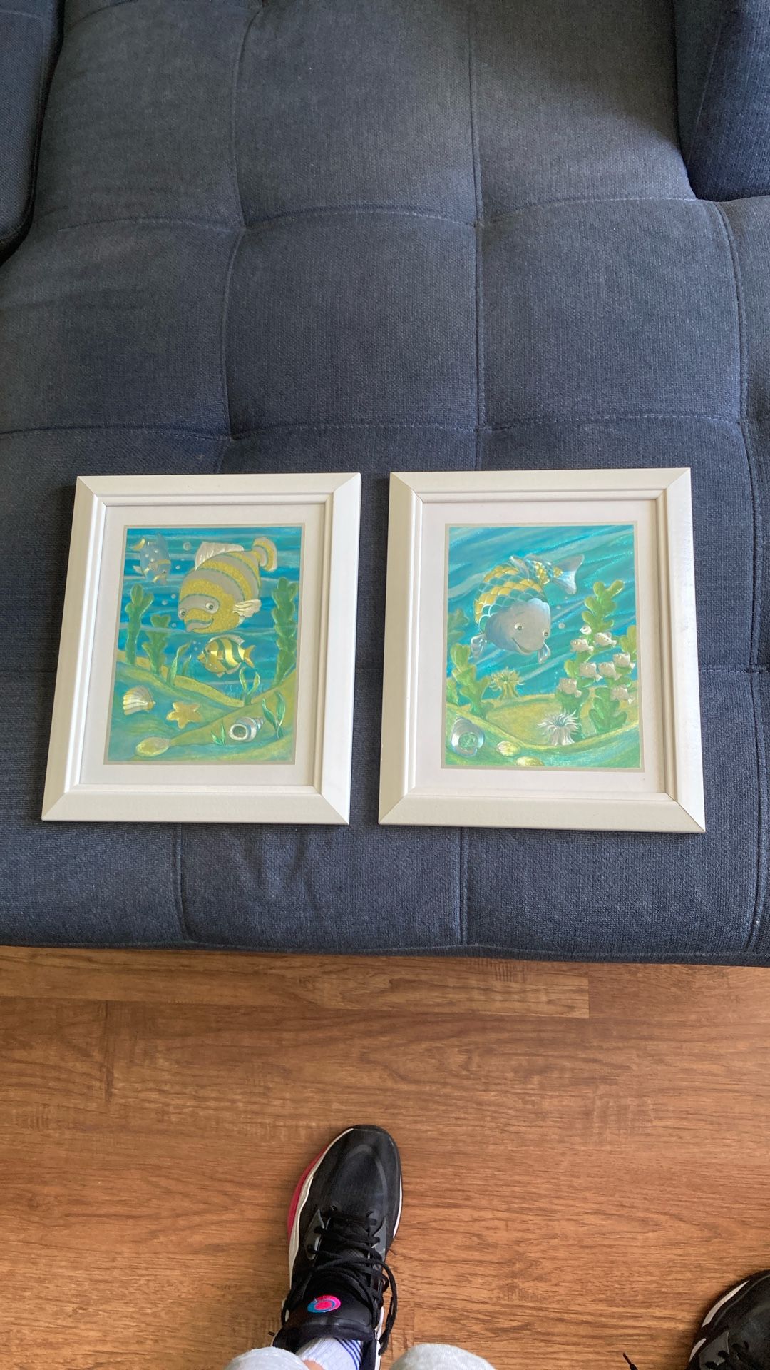 Foil Framed Fish Art Frame Size 9.75 x 11.75