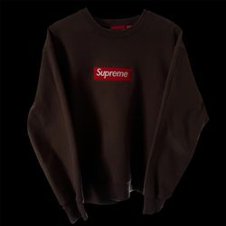 Supreme Box Logo Crewneck FW22 Brown Medium