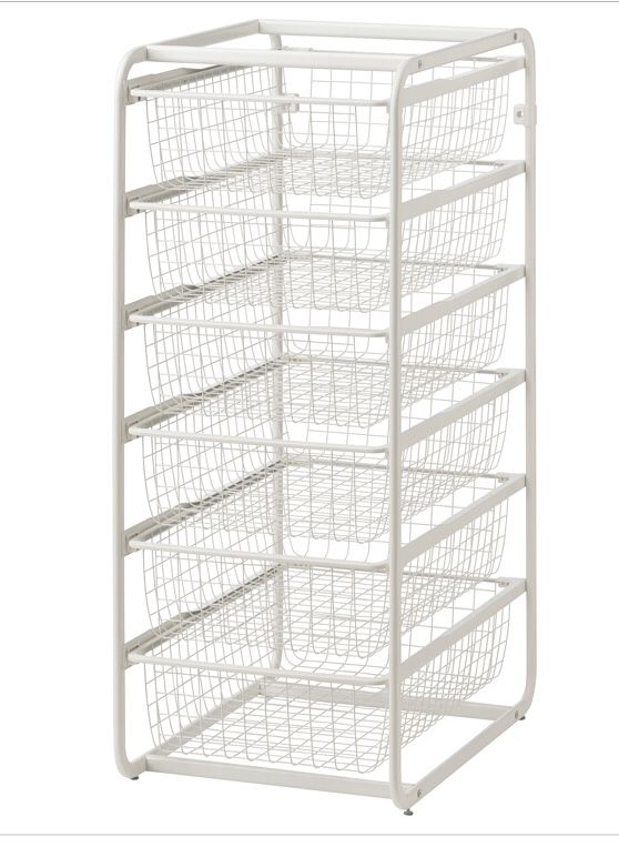 IKEA ALGOT Frame With 6 Mesh Baskets / Top Shelf White, 992.771.84.