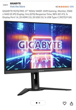 GIGABYTE M27Q 27” Gaming monitor
