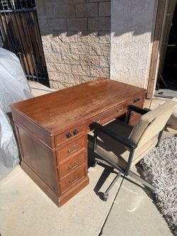 Wood Desk and Chair