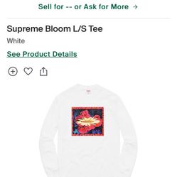 Supreme Bloom L/S Tee White Size M Season FW17