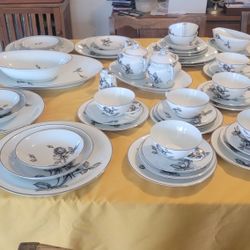 Vintage Black Rose China Set From JAPAN