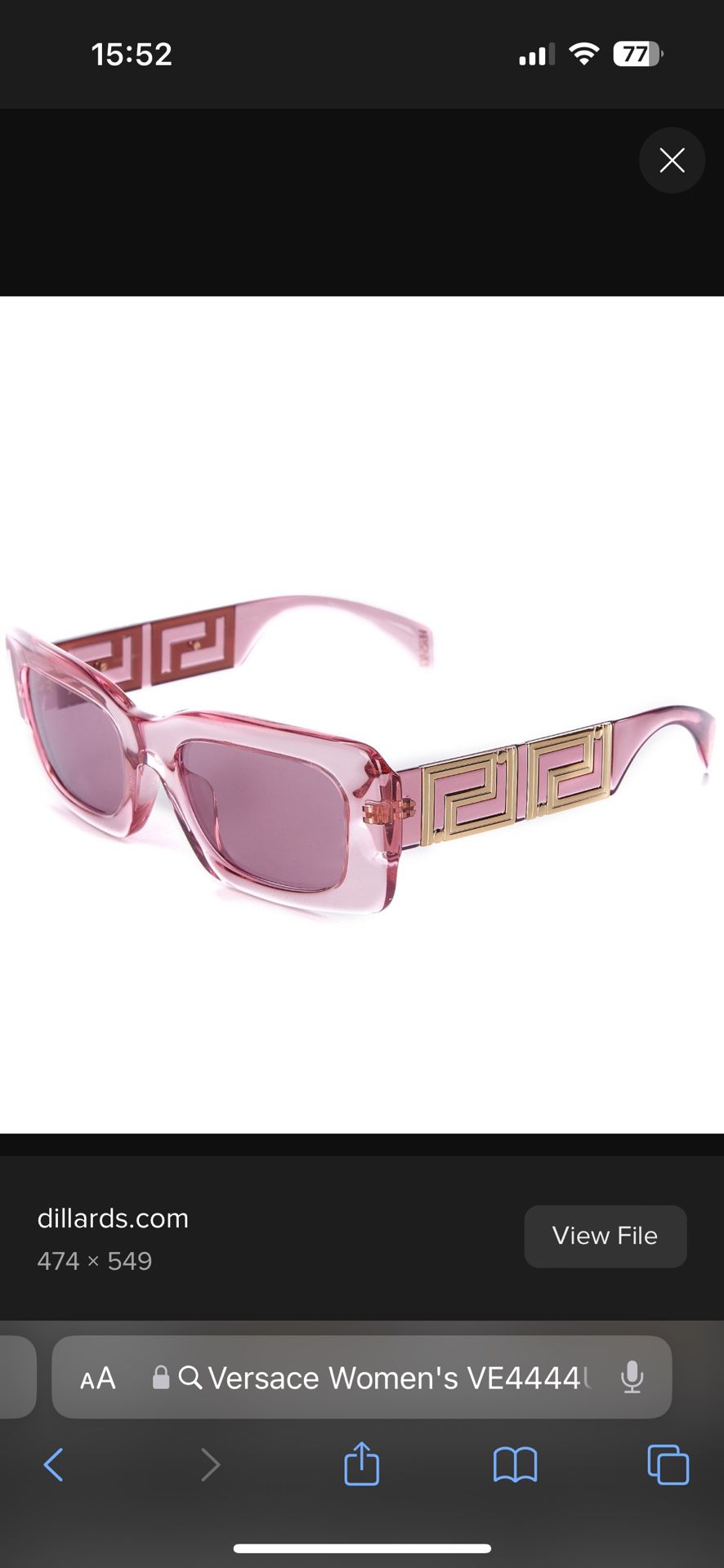 Versace Pink Women’s Sunglasses 54 MM