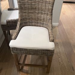Real Wicker Bar Height Chairs